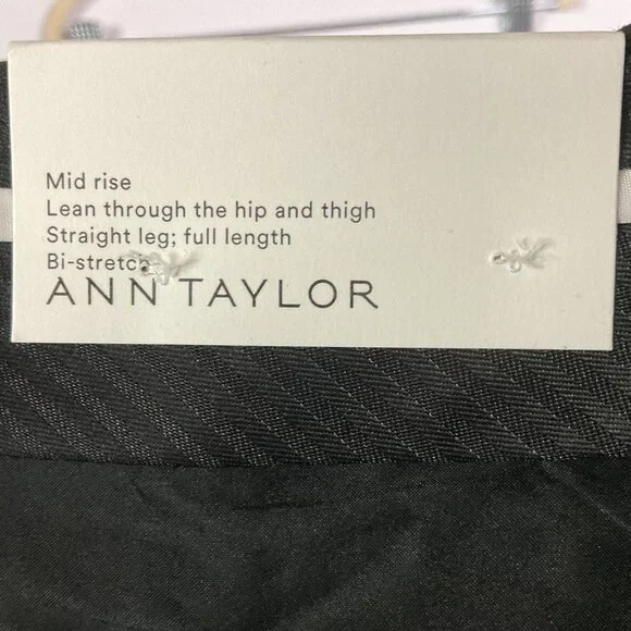 NWT Ann Taylor The Straight Black Pants, Mid-Rise, Straight Leg, Bi-Stretch, 18 - Picture 14 of 14